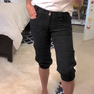Esprit black linen Capri